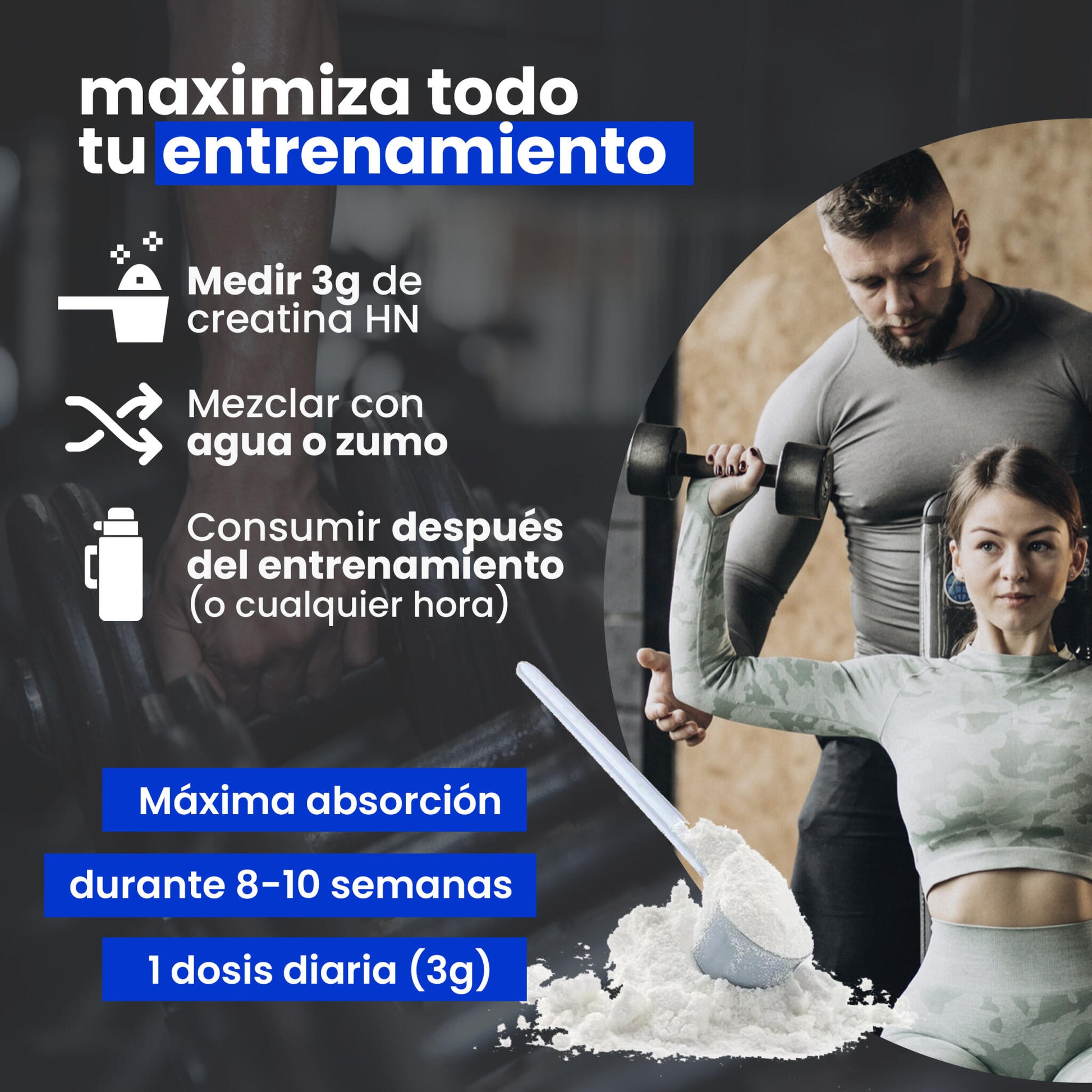 Creatina Monohidrato En Polvo 500g (166 Dosis) - Creatina Pura Sin Sabor - Suplemento Deportivo Para Masa Muscular_4