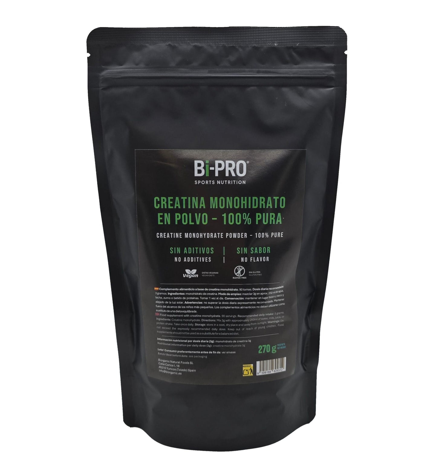 Creatina Monohidrato micronizada 270g 100% pura_0