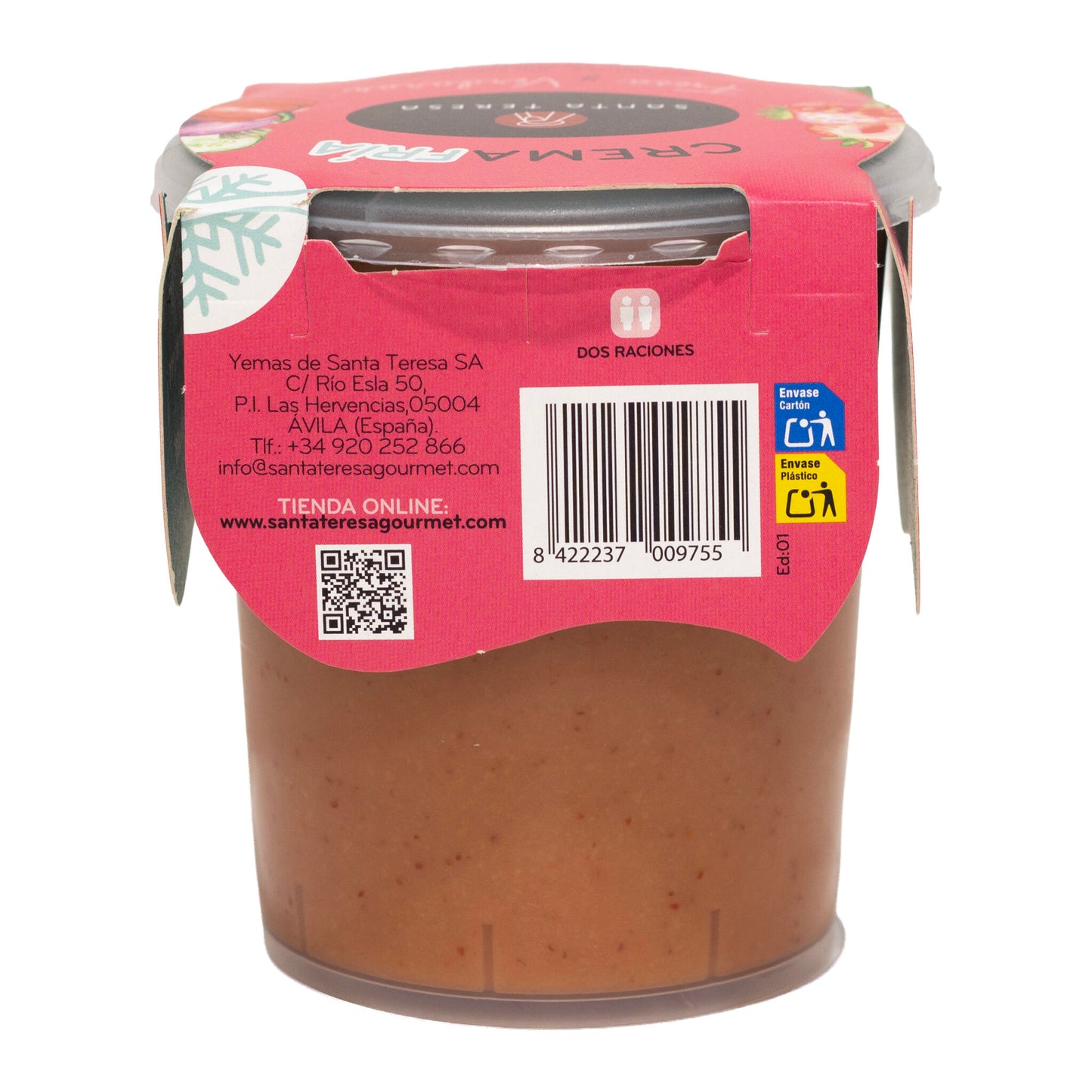 Cremafría De Fresa Y Verduras. Una Combinación Perfecta De Verduras Y Frutas Para Tomar En Frío. 400g_2