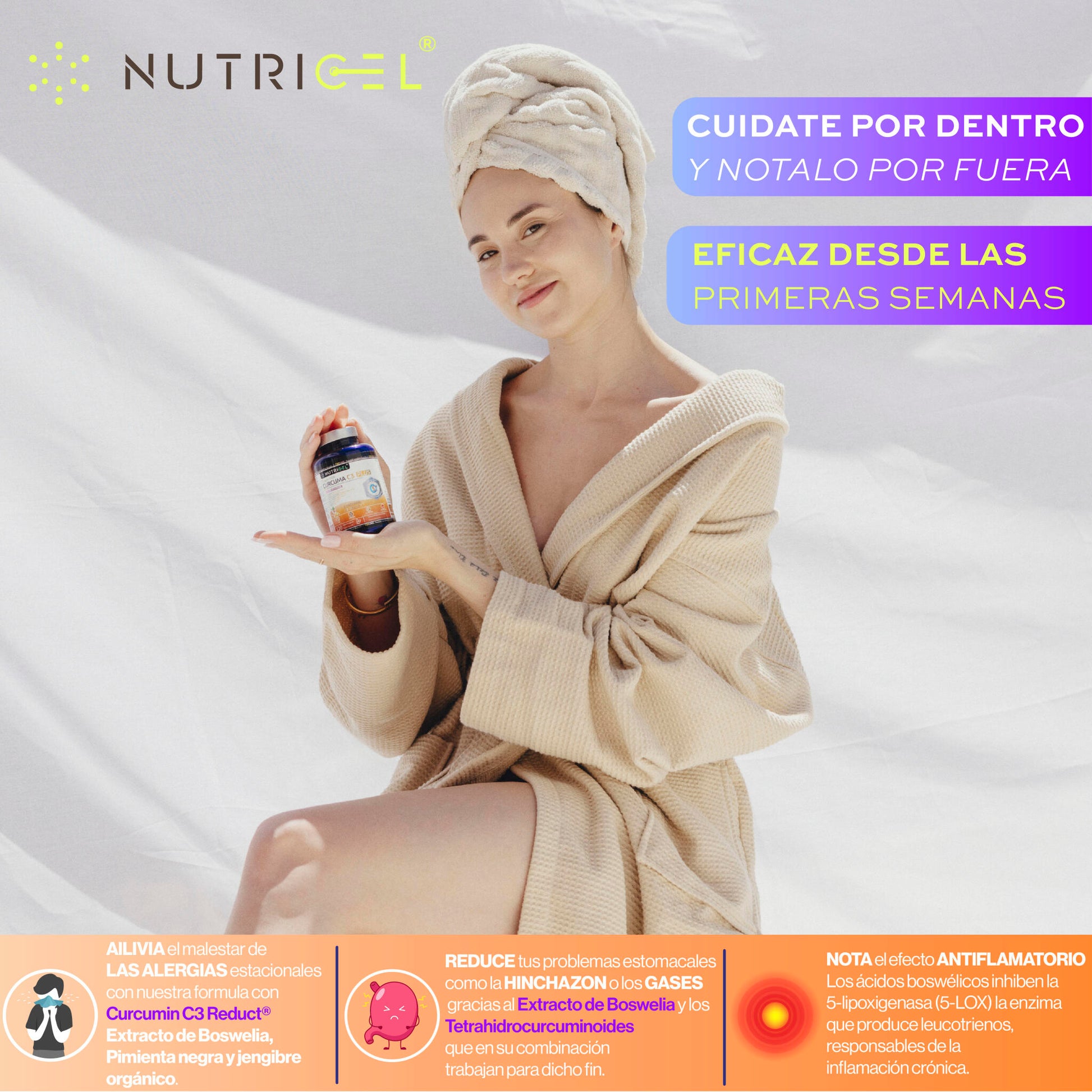 Curcuma C3 Plus Patentada C3 Reduct® + Boswelia Serrata - 120 Cápsulas - Nutricel_2