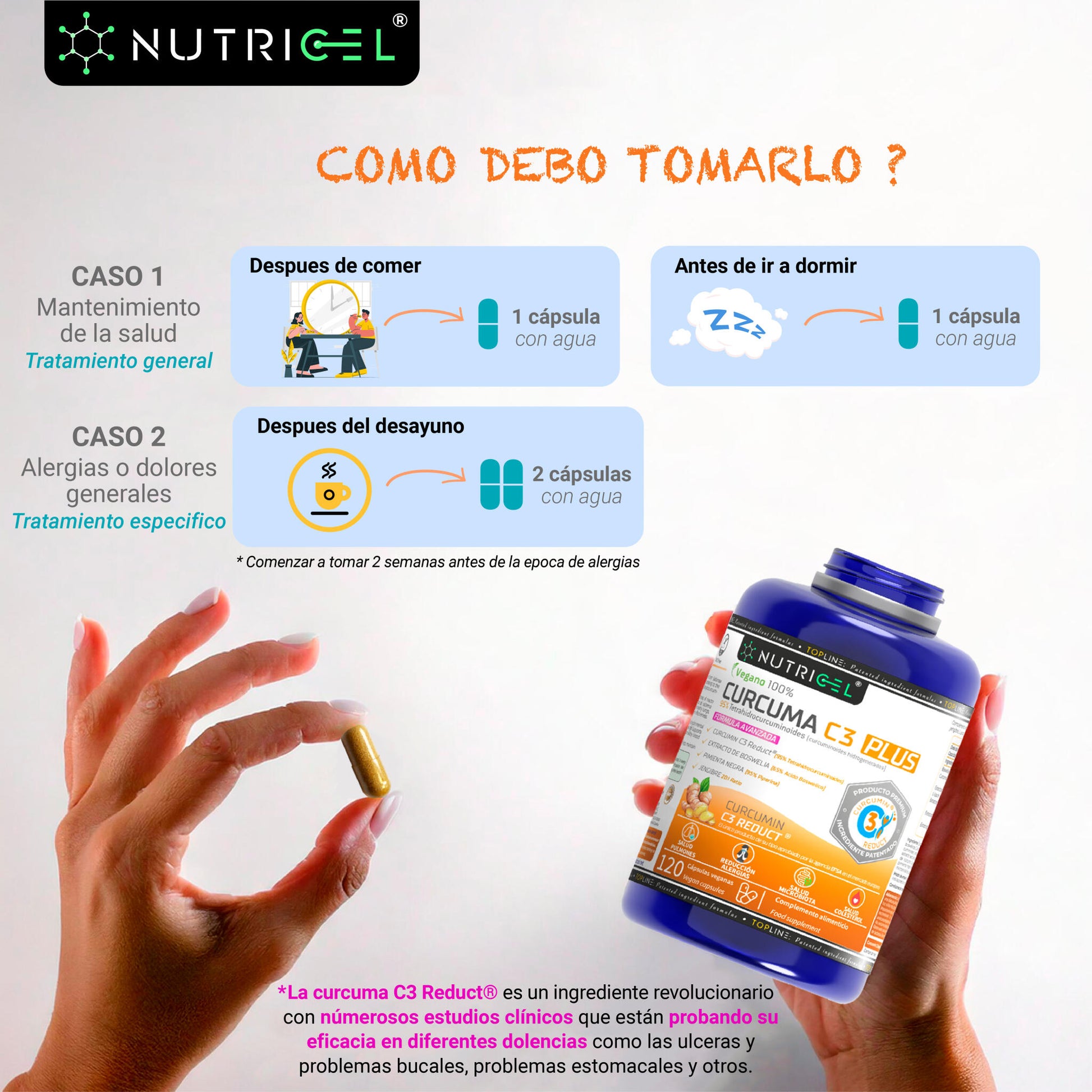 Curcuma C3 Plus Patentada C3 Reduct® + Boswelia Serrata - 120 Cápsulas - Nutricel_4