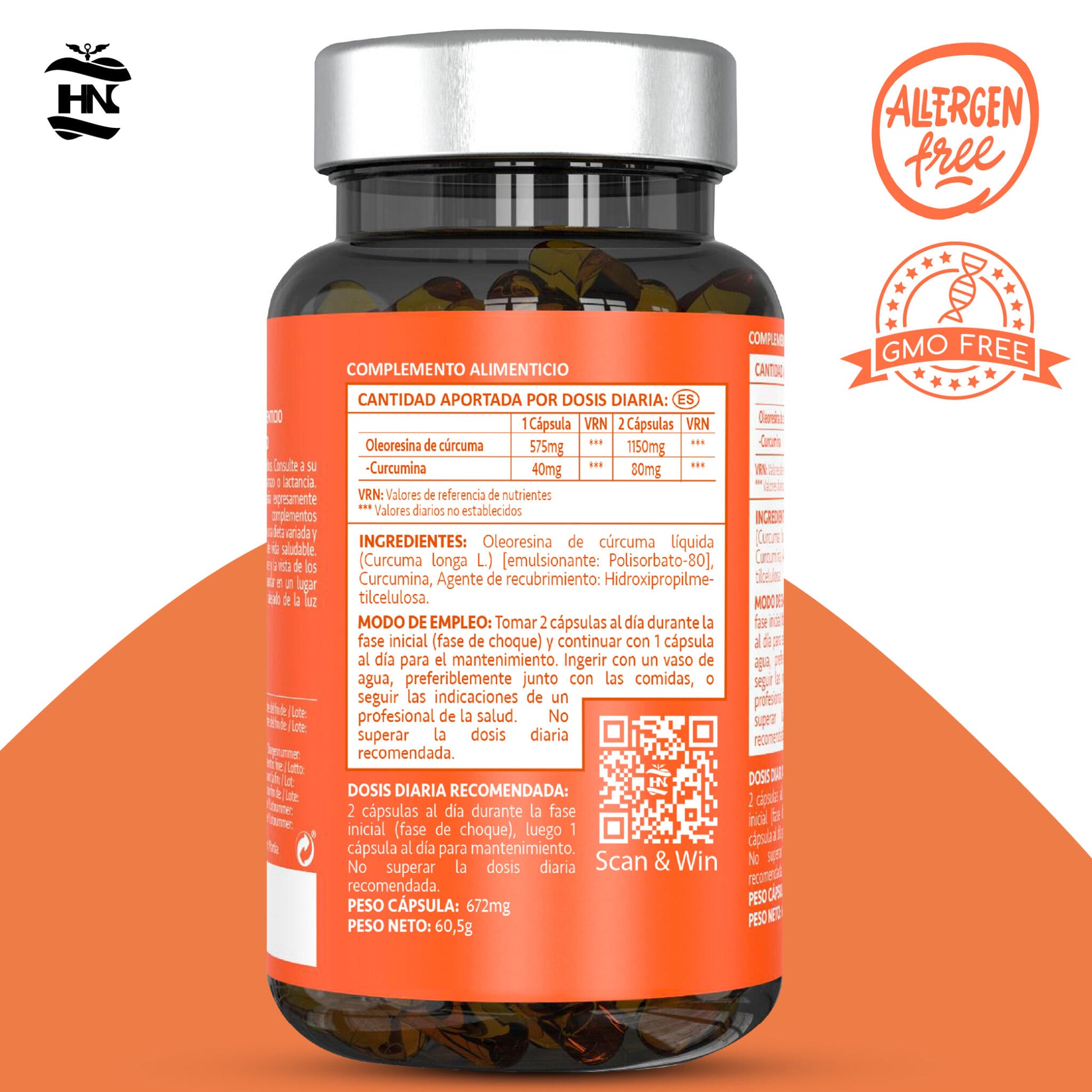 Curcuma En Capsulas Líquida De 575 Mg. 90 Cápsulas De Curcumina Micelada De Absorción Inmediata_5