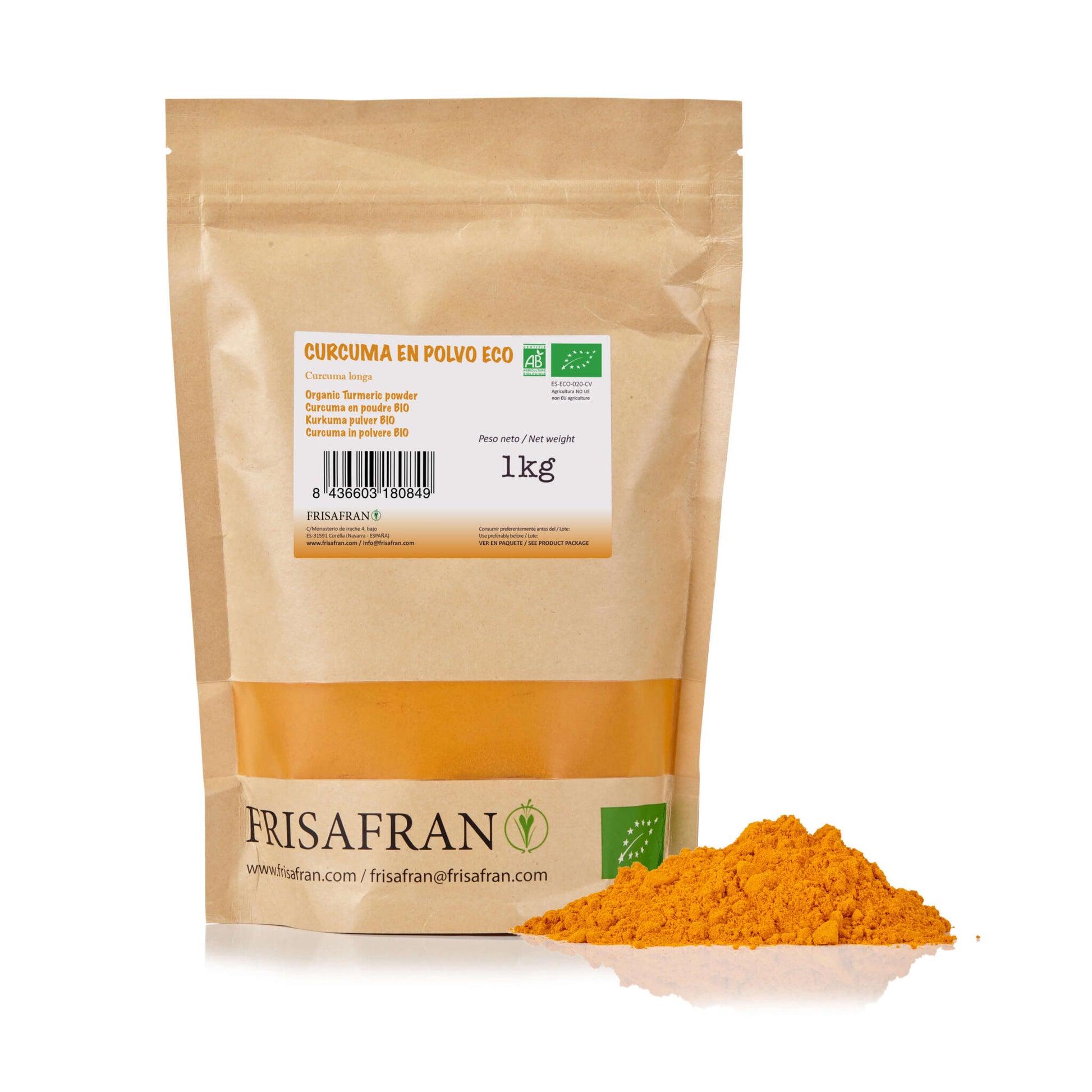 Cúrcuma En Polvo Ecológica - Calidad Y Sabor | Frisafran 1 Kg_2