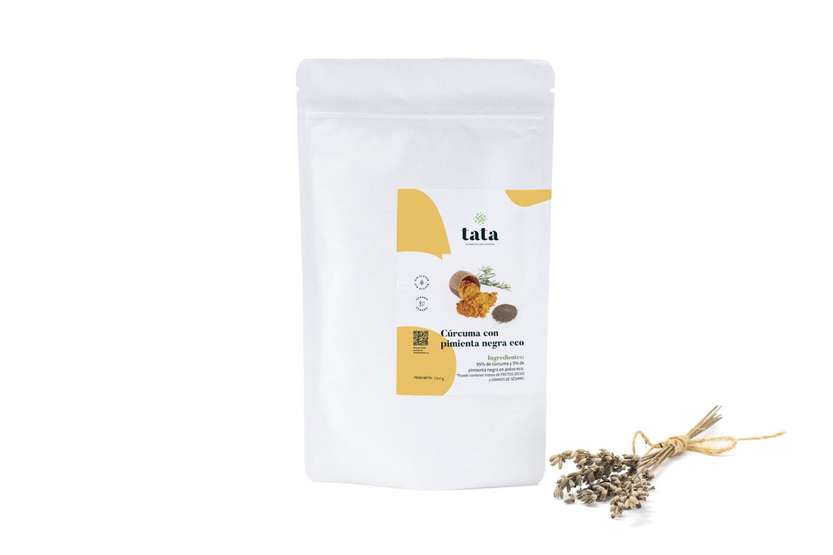 Cúrcuma con pimienta negra en polvo, mezcla de especias para cocina y leche dorada 100 g_0