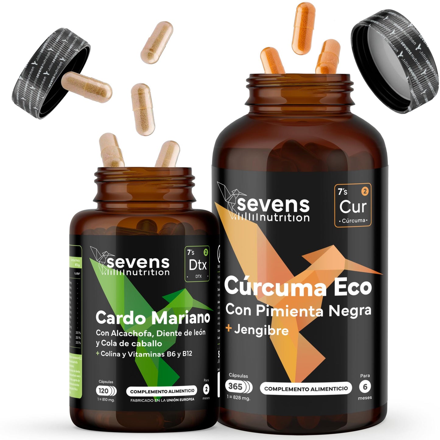 Detox Natural Con Cardo Mariano + Cúrcuma Eco. Sevens Nutrition. Detox Hepático, Digestivo Y Antiinflamatorio Natural_0