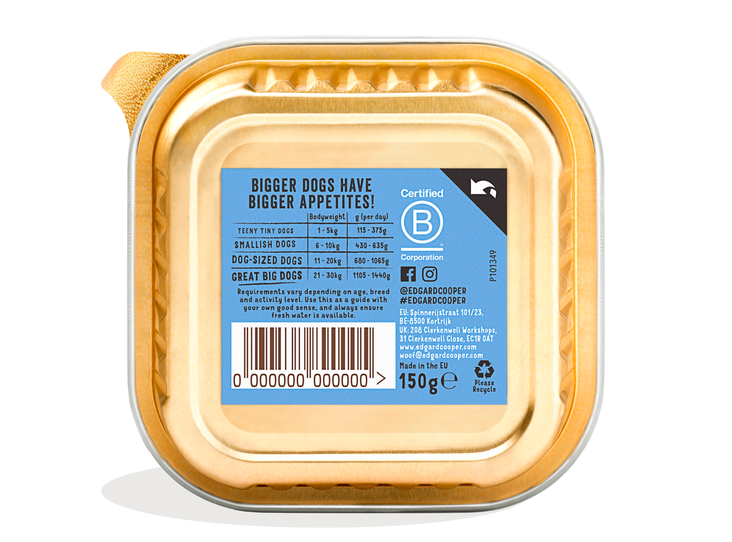 Tarrina de comida para perros con salmón y pavo sin cereales | Edgard & Cooper 150 g