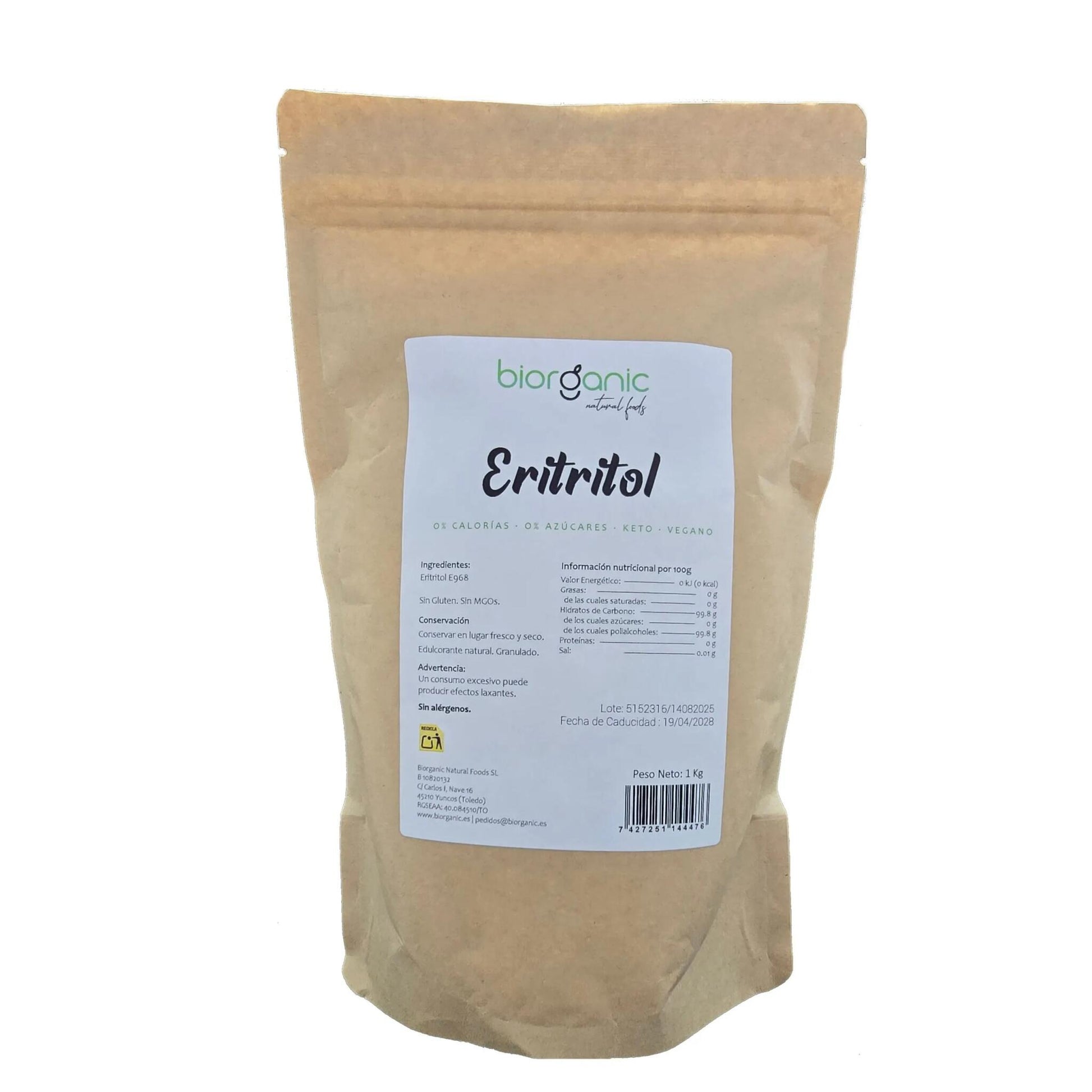 Eritritol 5kg, Pack Ahorro, 100% Natural, Sin Gluten_1