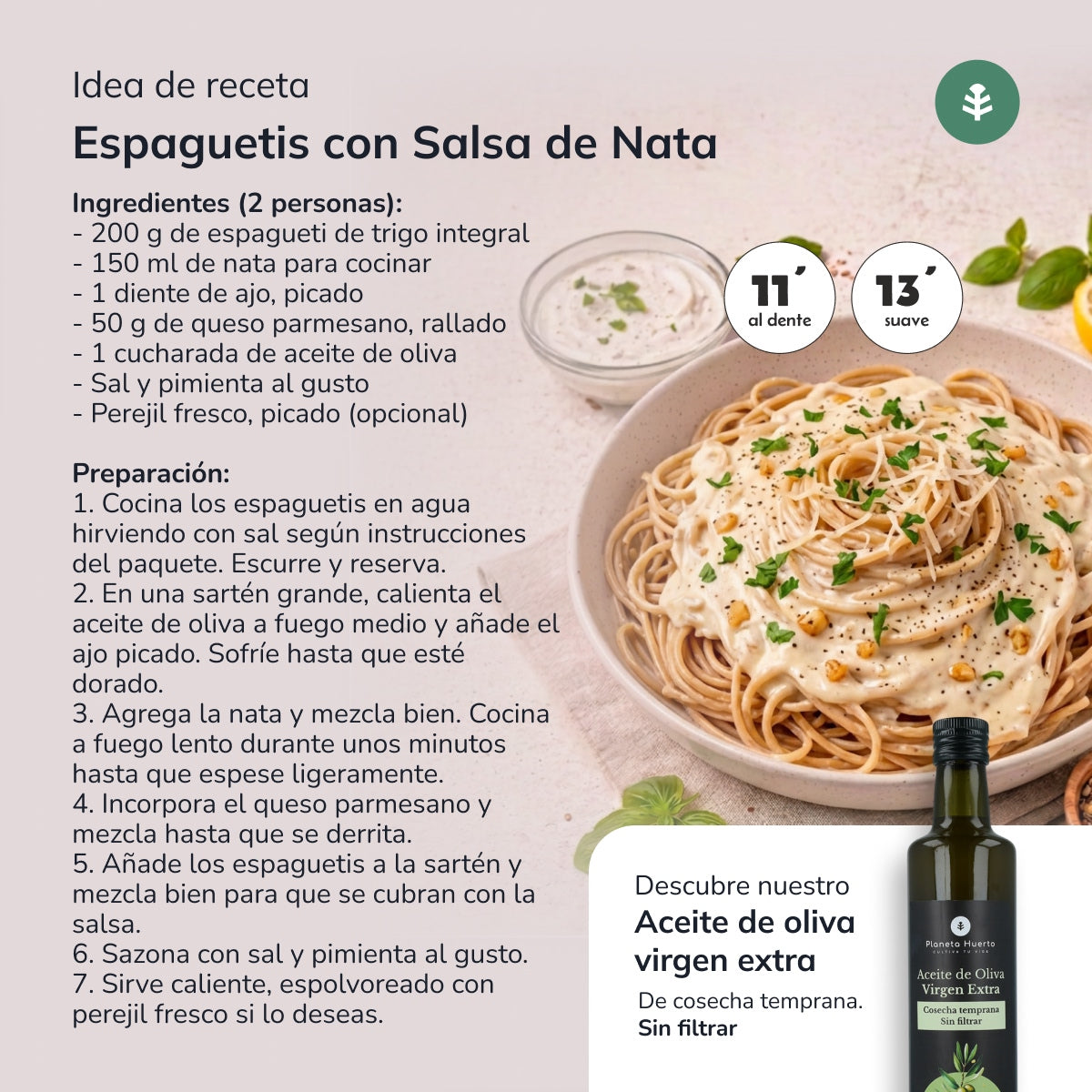 Espagueti de trigo integral ECO Planeta Huerto 500 g