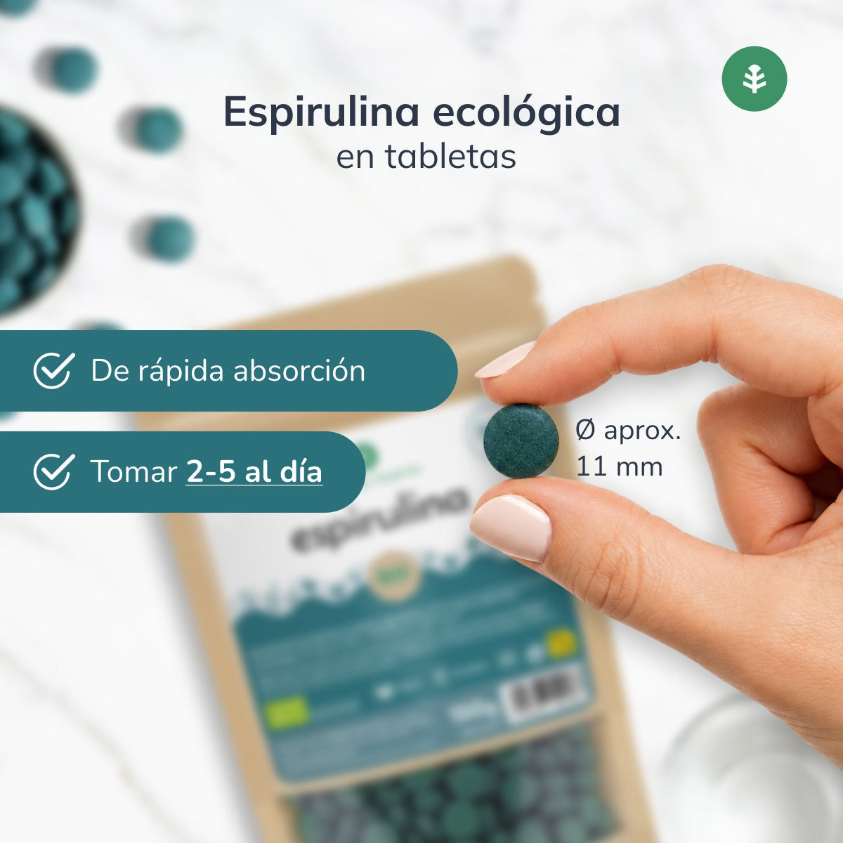Espirulina 500mg BIO Planeta Huerto 300 tabletas