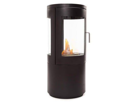 Estufa De Etanol Diseño De Torre En Acero Negro Con Puerta De Cristal Templado Bestfire View Purline_0