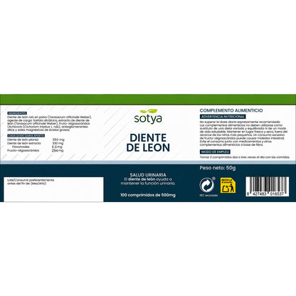 Diente de león Sotya 100 comprimidos de 500mg