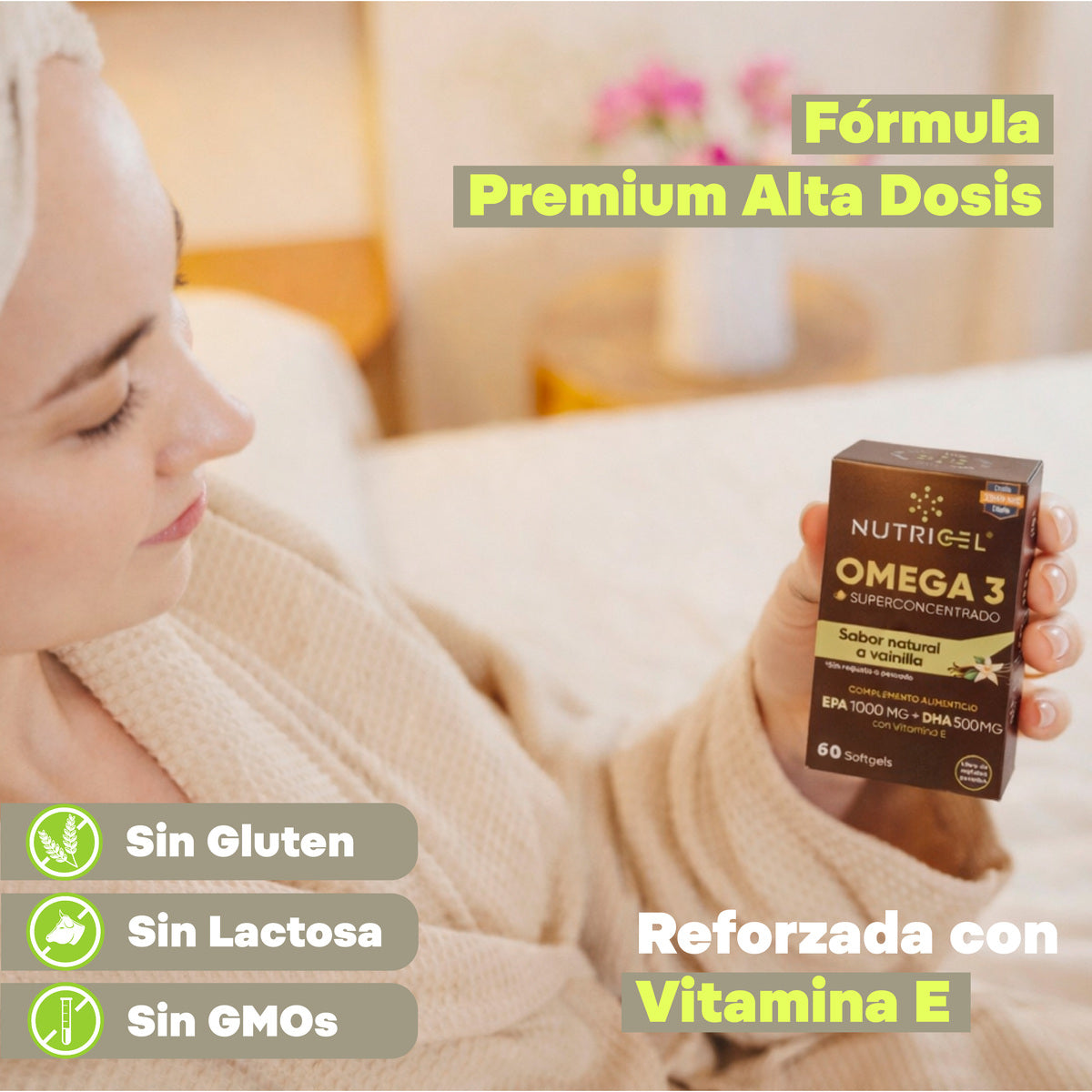 Omega 3 Superconcentrado Blíster Vainilla Nutricel 120 perlas