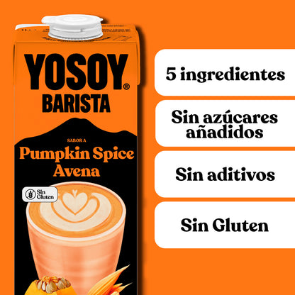 Pack 6x Bebida de Avena Pumpkin Spice Barista YOSOY 1L