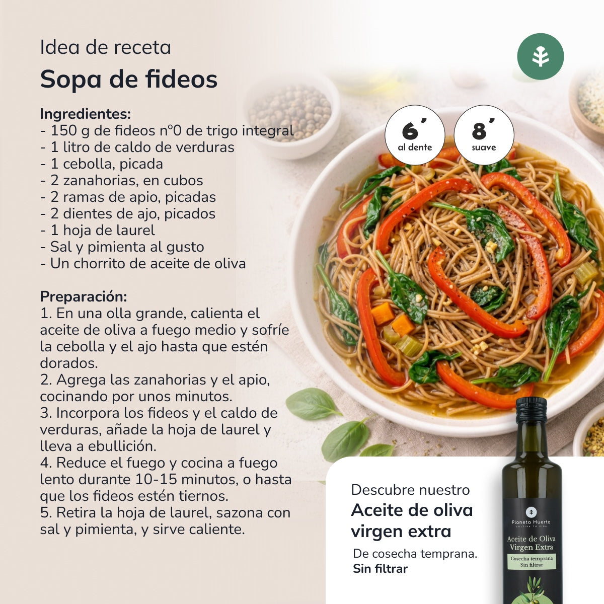 Fideos nº0 de trigo integral ECO Planeta Huerto 5 Kg