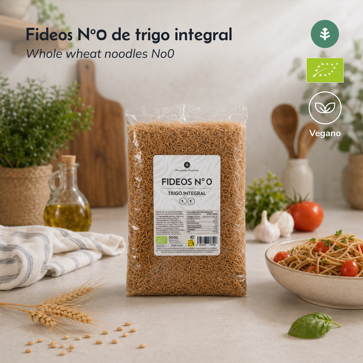Fideos nº0 de trigo integral ECO Planeta Huerto 5 Kg