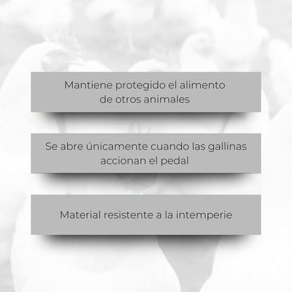 Finca Casarejo Comedero Con Pedal Para Aves De Corral - Tolva Galvanizada Con Capacidad Para 5 Kg De Alimento_2