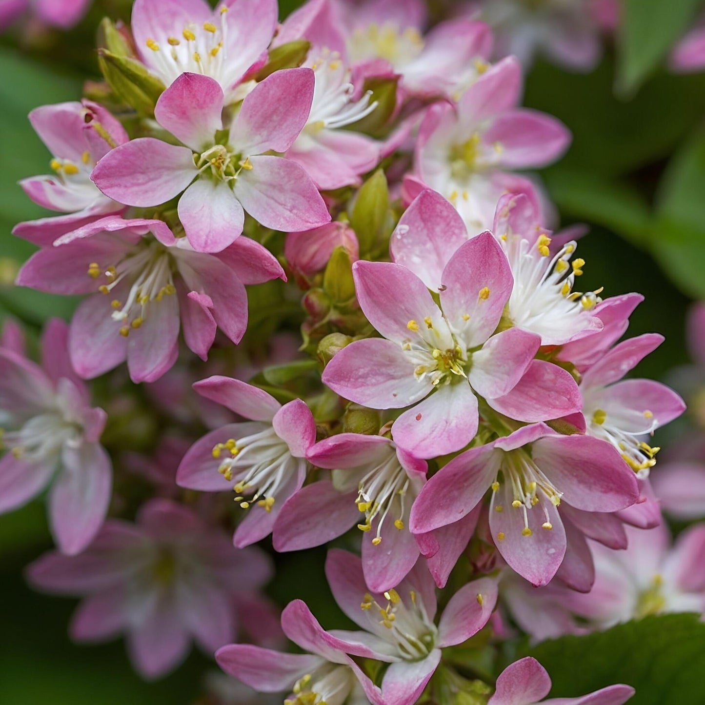 Flores De Fresa - 2 Pzs - Deutzia 'strawberry Fields' - Altura 25-40cm - ⌀17cm_1