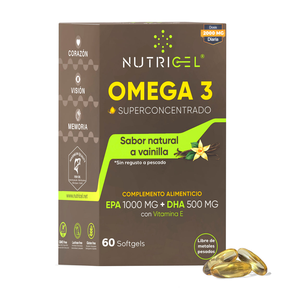 Omega 3 Superconcentrado Blíster Vainilla Nutricel 60 perlas