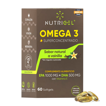 Omega 3 Superconcentrado Blíster Vainilla Nutricel 60 perlas