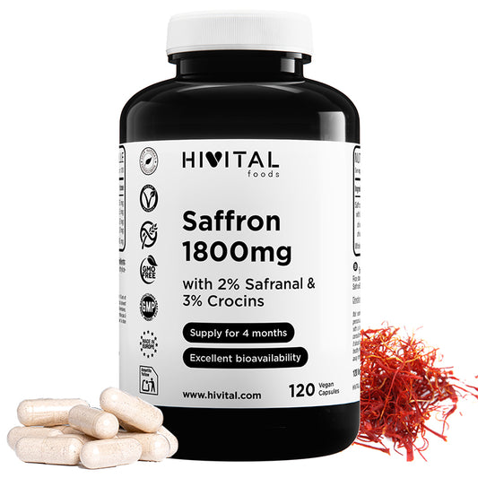 Azafrán 1800 mg Hivital 120 cápsulas veganas