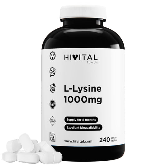 L-Lisina 1000 mg Hivital 240 comprimidos veganos