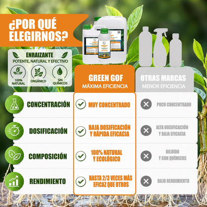 GREEN GOF Enraizante Líquido, 20L. Orgánico con Hormonas Naturales. Estimula y Aumenta el Crecimiento de Raíces._3