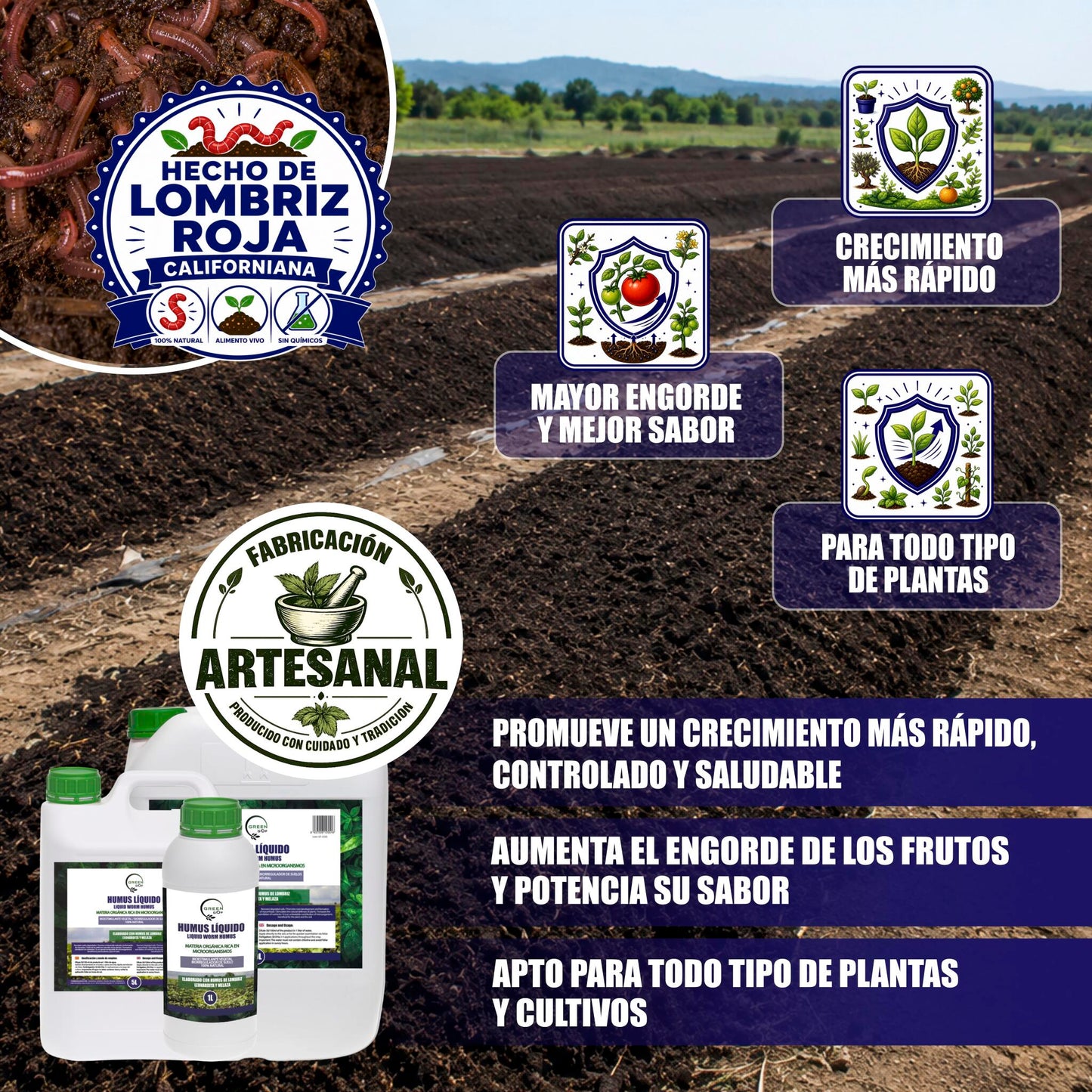 GREEN GOF Humus Líquido De Lombriz Premium 1l. Enriquecido Con Leonardita Y Melaza. Fertilizante Rico En Microorganismos_2