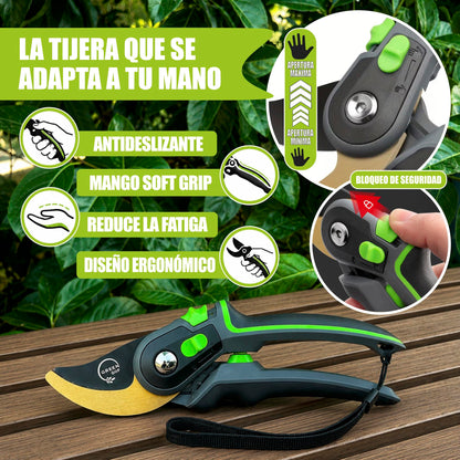 GREEN GOF Tijeras De Podar Profesionales Premium, Hoja De Titanio Y Acero Japonés Sk5, Cortes De Hasta 35 Mm._2