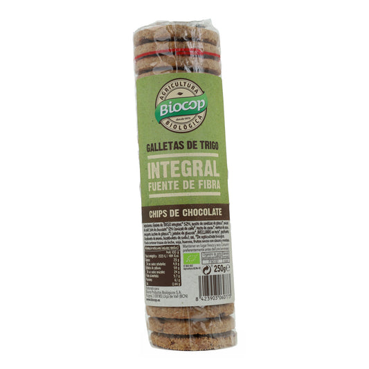 Galletas de Trigo Integral con Chips de Chocolate Biocop 250 g