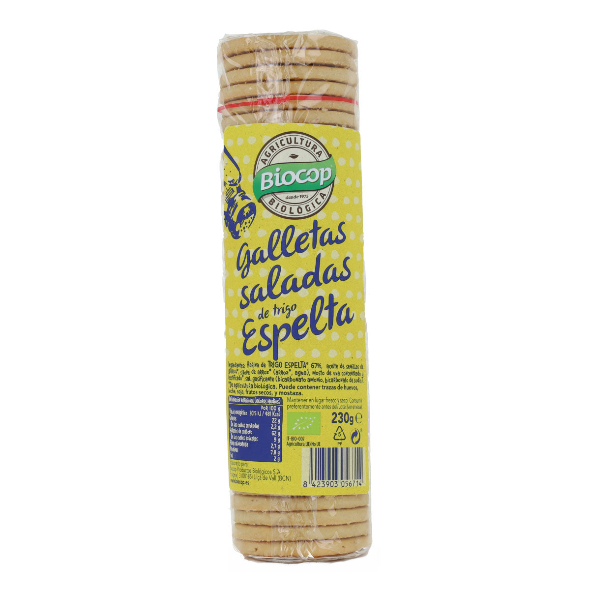 Galletas Saladas de Trigo Espelta BIO Biocop 250 g