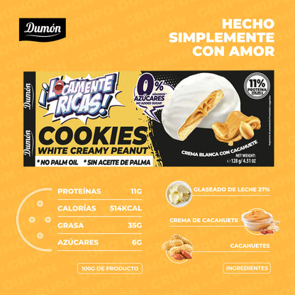 Galletas De Cacahuate Y Crema Blanca 128gr - Dumón, Snack Sin Azúcares Añadidos - Pack De 14 Unidades_2
