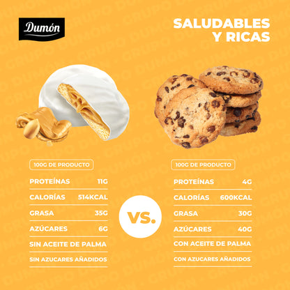 Galletas De Cacahuate Y Crema Blanca 128gr - Dumón, Snack Sin Azúcares Añadidos - Pack De 14 Unidades_4