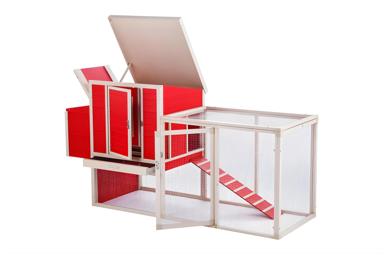 Gallinero Sonora Con Parque Para Exterior Capacidad 4-5 Aves - Ecoflex Material Sostenible Y Duradero. Fácil Montaje_1