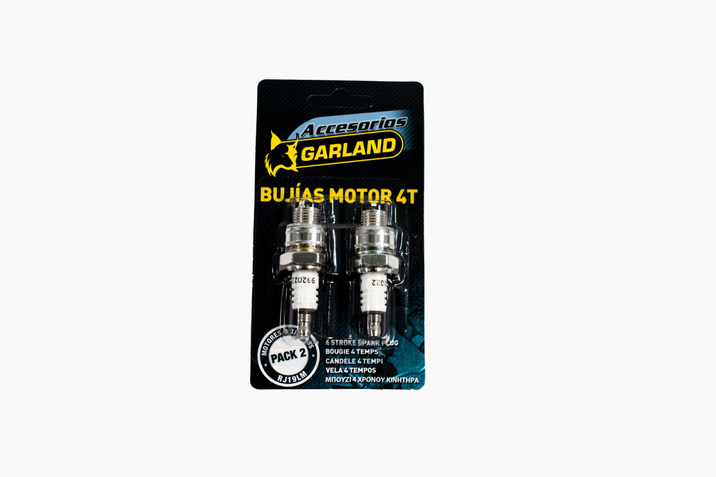Garland - 7101000200 Pack 2 Unidades Bujías 4t, Cuello Corto, Grado Térmico 2, Rj19lm_0