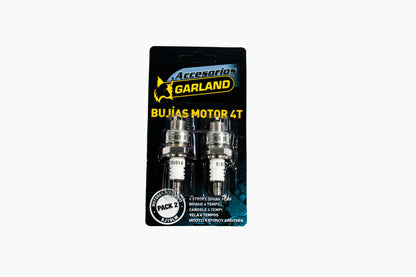 Garland - 7101000200 Pack 2 Unidades Bujías 4t, Cuello Corto, Grado Térmico 2, Rj19lm_0