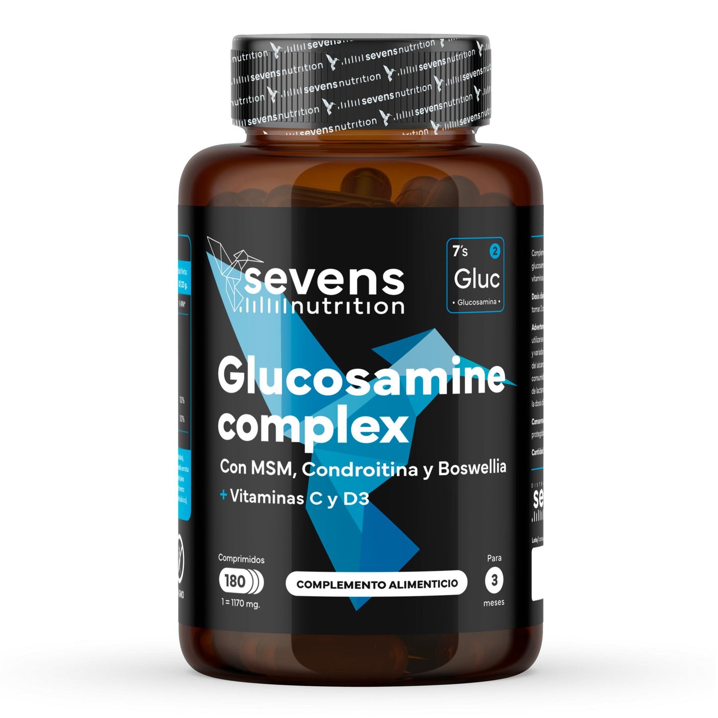 Glucosamina Con Condroitina, Msm Y Boswellia + Vitaminas C Y D3 De Sevens Nutrition. Cuidado De La Salud Articular._0