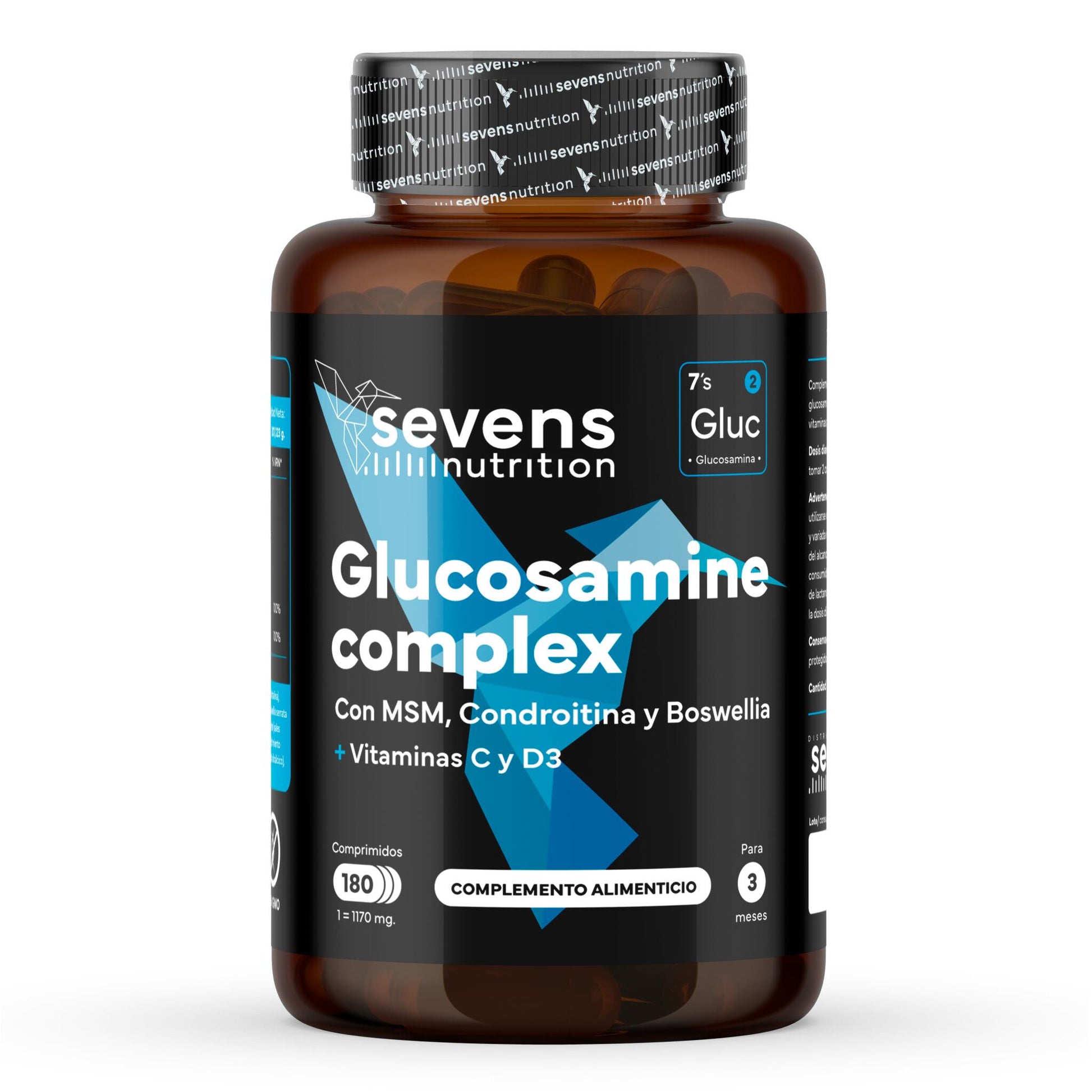 Glucosamina Con Condroitina, Msm Y Boswellia + Vitaminas C Y D3 De Sevens Nutrition. Cuidado De La Salud Articular._0