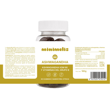 Gominolas De Ashwagandha Para El Estres Sabor Piña Citrica 60 Ud_2