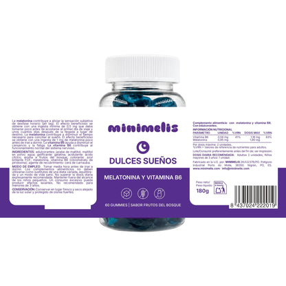 Gominolas Para Mejorar El Sueño Melatonina Sabor Frutos Del Bosque 60 Unidades 1,90 Mg Por Dosis_2