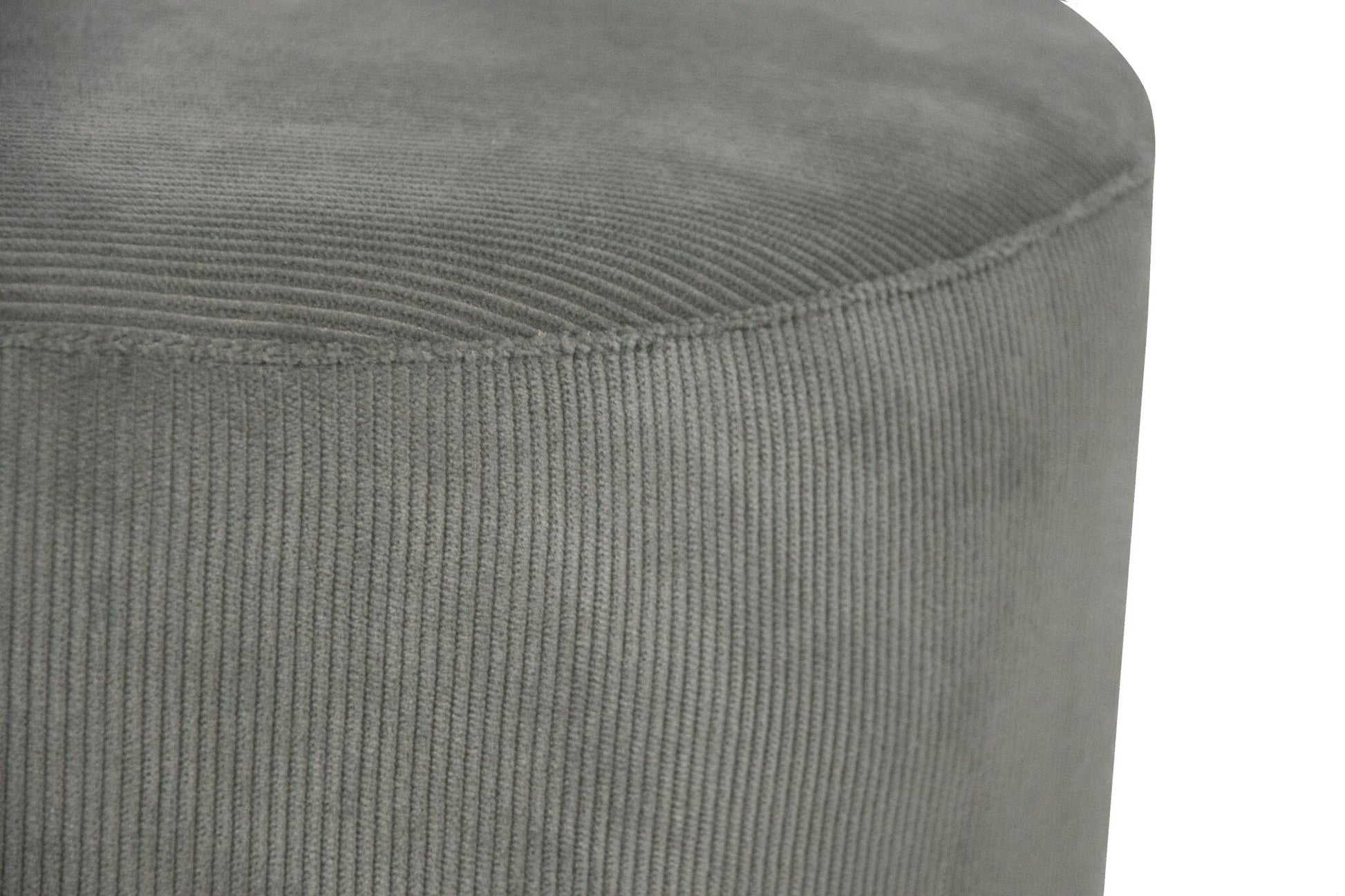 Grand Pouf, Bout De Canapé Taburete Salón Redondo Pana Gris Antracita D45x40cm- Muebles De Salón_1