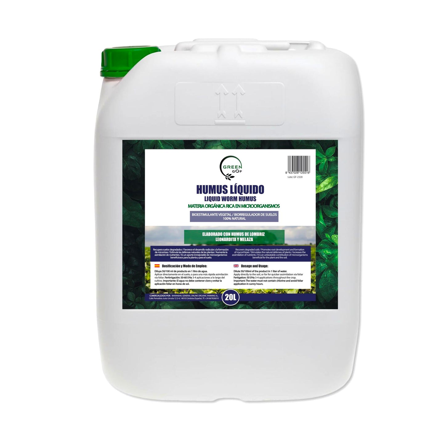 Green Gof Humus Líquido De Lombriz Premium 20l. Enriquecido Con Leonardita Y Melaza.fertilizante Rico En Microorganismos_0
