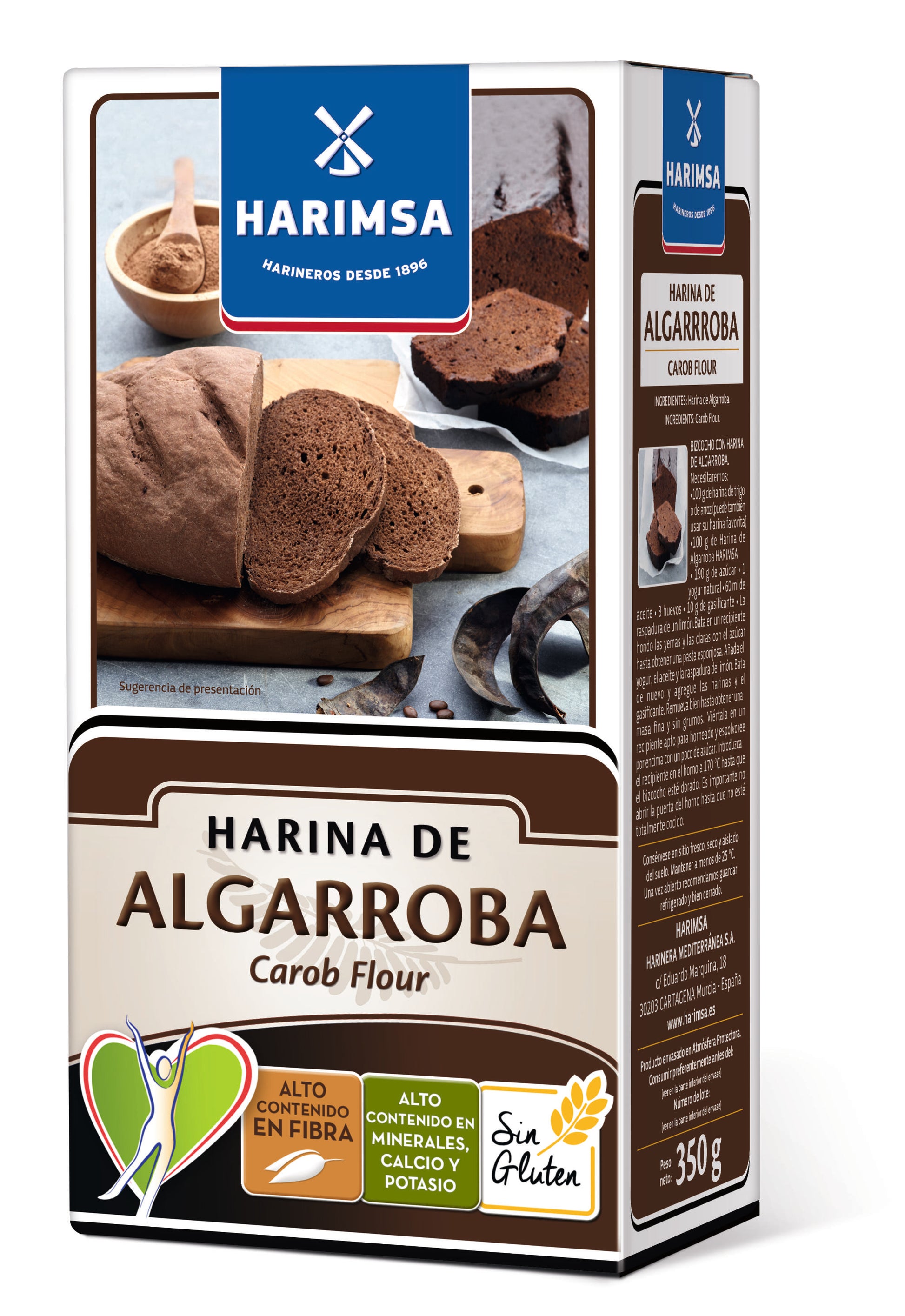 Harina De Algarroba Sin Gluten, Alto Contenido En Fibra, Alto Contenido En Minerales, Calcio Y Potasio 350 G_0