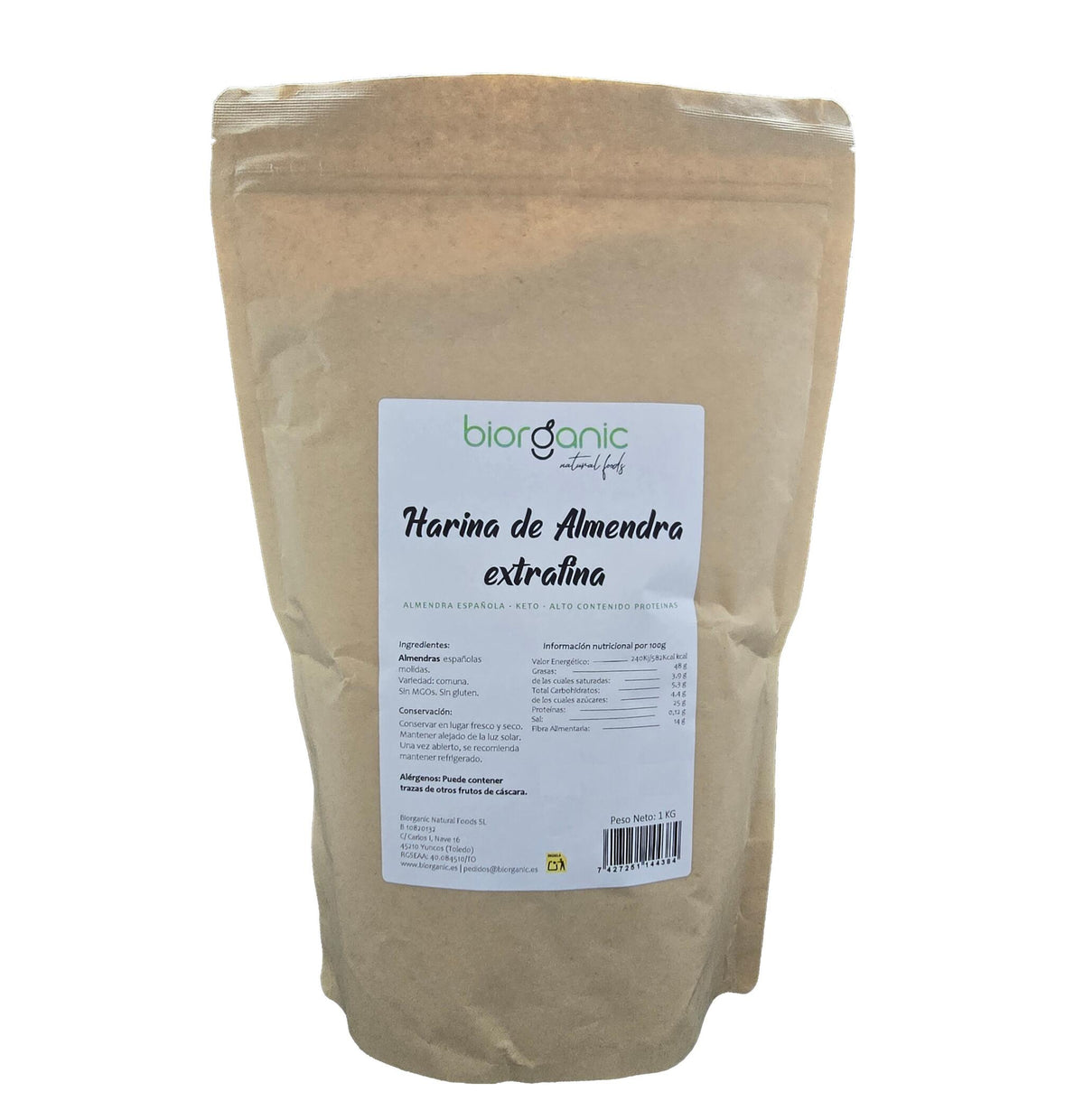 Harina De Almendra 1kg Keto, 100% Natural – Sin Gluten – Biorganic_0