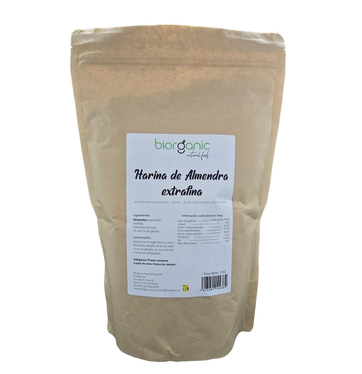 Harina De Almendra 1kg Keto, 100% Natural – Sin Gluten – Biorganic_0