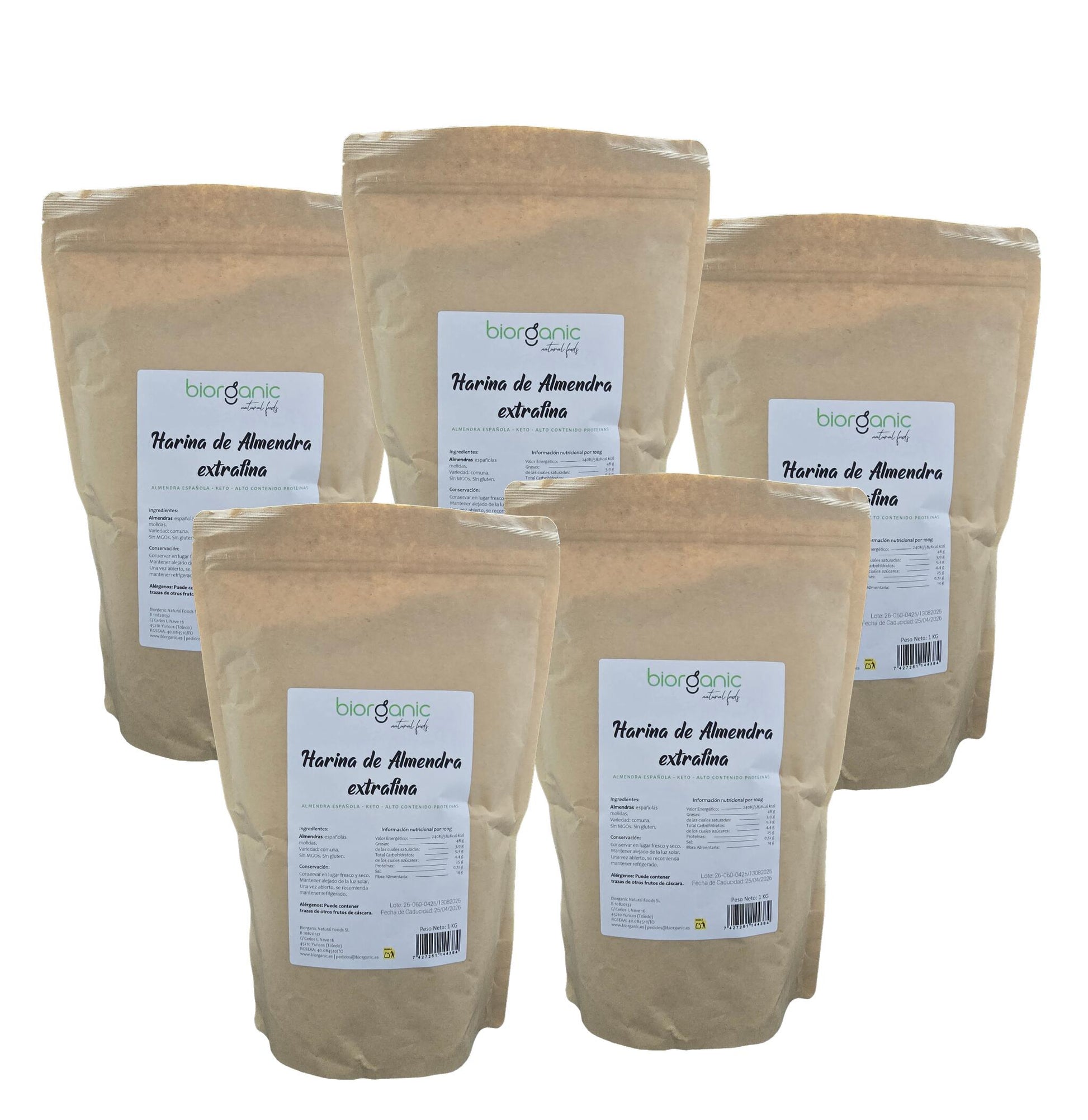 Harina De Almendra Pack Ahorro 5kg Keto, 100% Natural – Sin Gluten – Biorganic_0