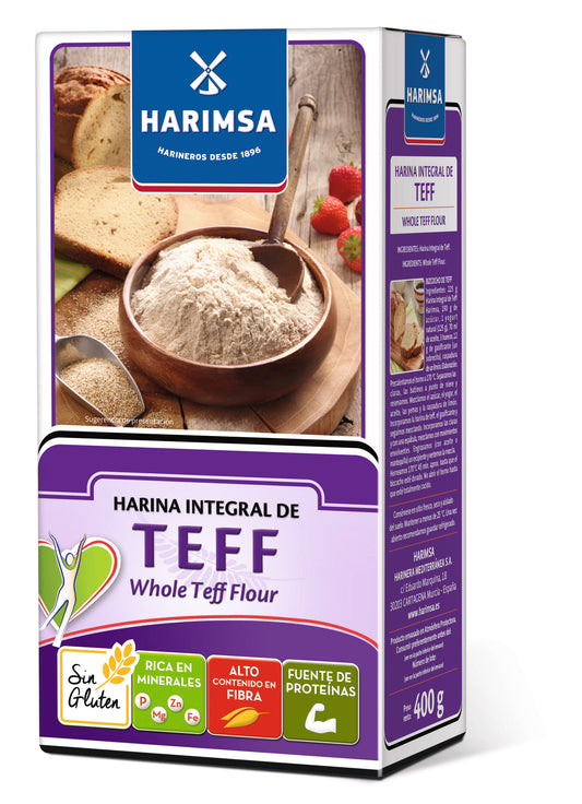 Harina Integral De Teff, Sin Gluten, Fuente De Proteínas, Alto Contenido En Fibra, Rica En Minerales 400 G Harimsa_0