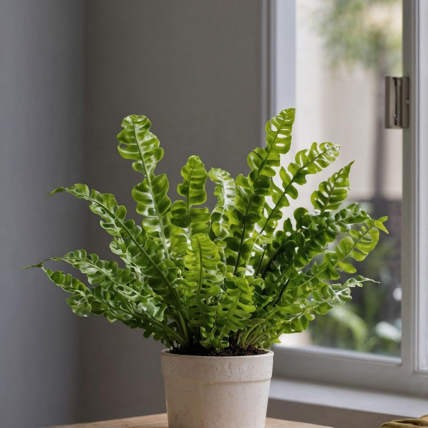 Helecho Nido De Ave - Asplenium Nidus 'crispy Wave' - Altura 40-50cm - ⌀17cm_1