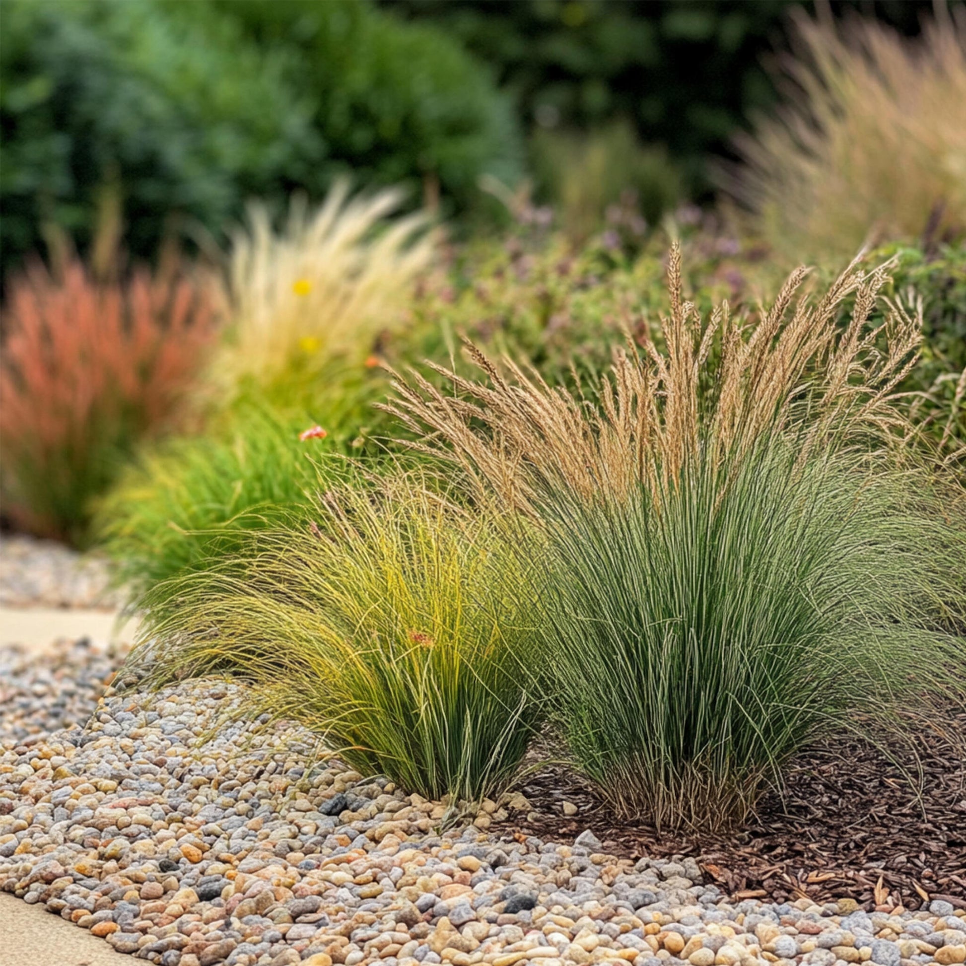 Hierbas Ornamentales - 6 Pzs - Stipa Festuca Carex - Altura 15-25cm - ⌀105cm_1