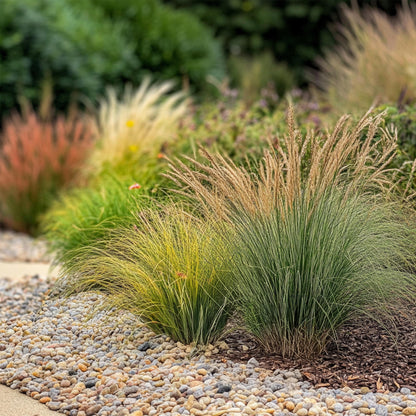 Hierbas Ornamentales - 6 Pzs - Stipa Festuca Carex - Altura 15-25cm - ⌀105cm_1