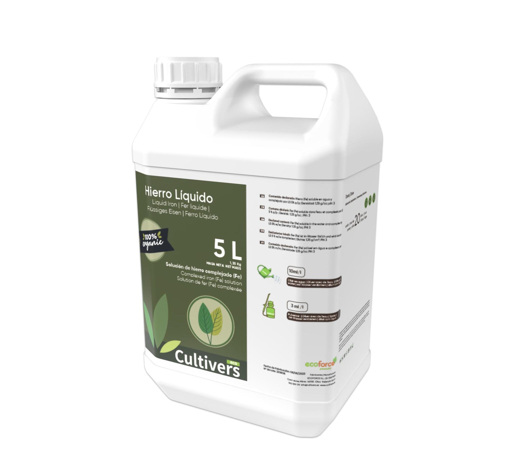 Hierro Liquido Para Plantas Cultivers 1 L_1